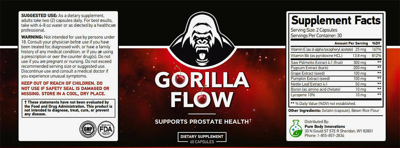 Gorilla Flow Supplement Facts